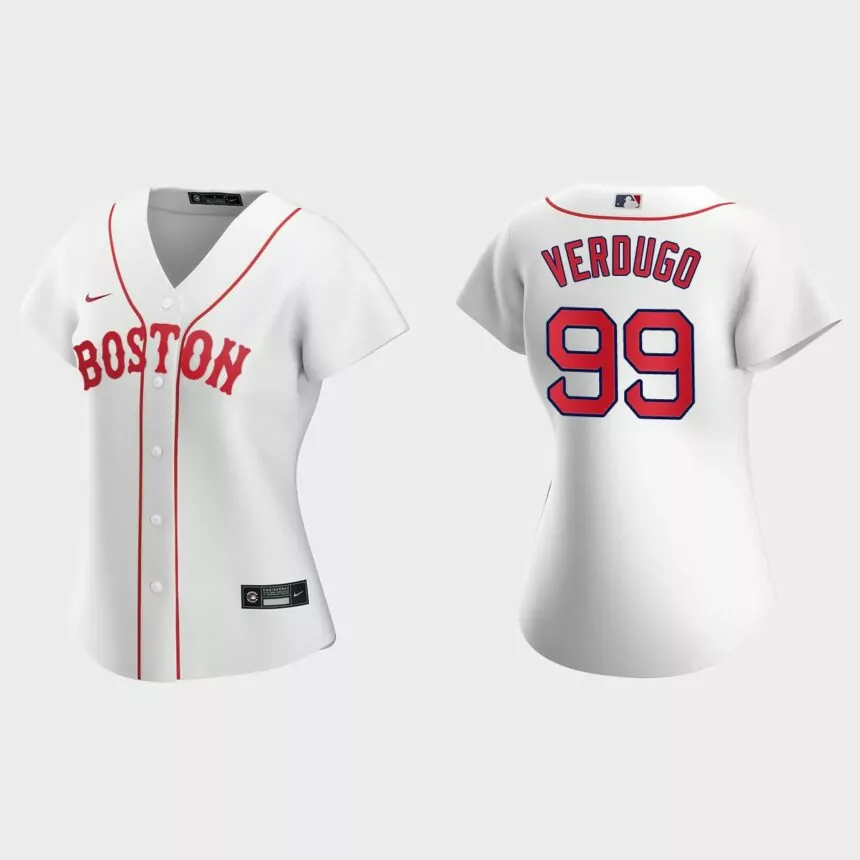 Women Boston Red Sox Alex Verdugo White 2021 Patriots’ Day Replica Jersey