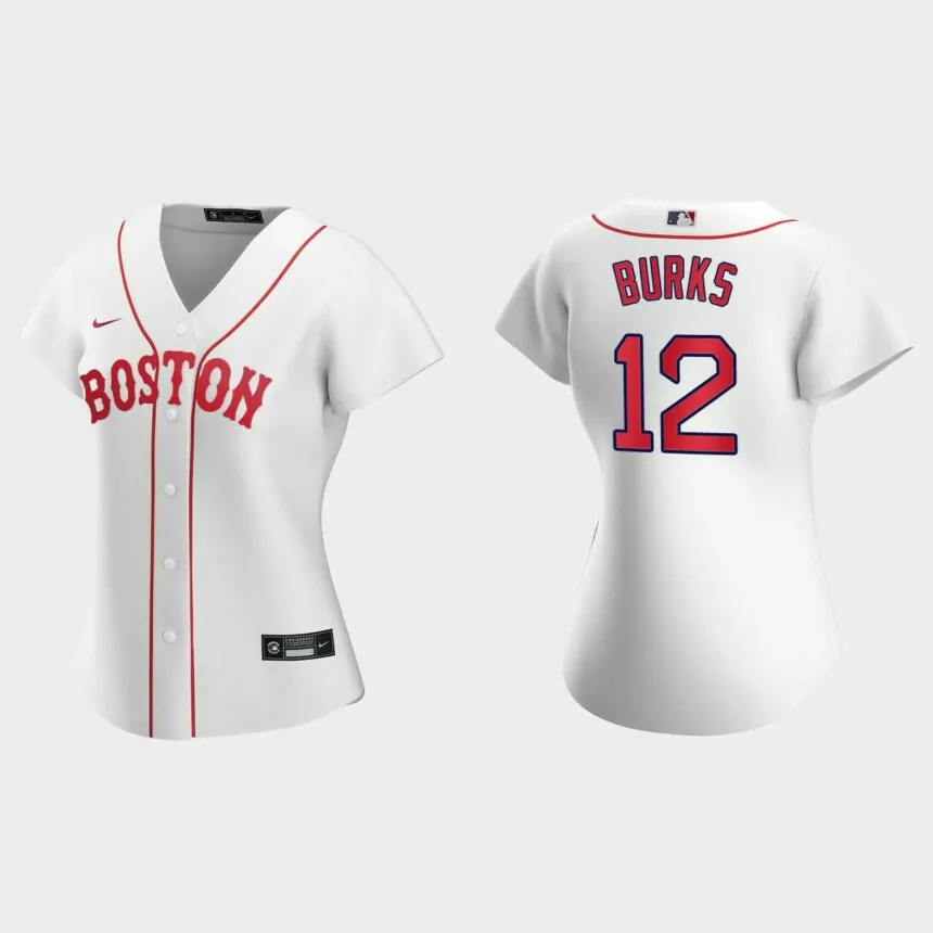 Women Boston Red Sox Ellis Burks White 2021 Patriots’ Day Replica Jersey