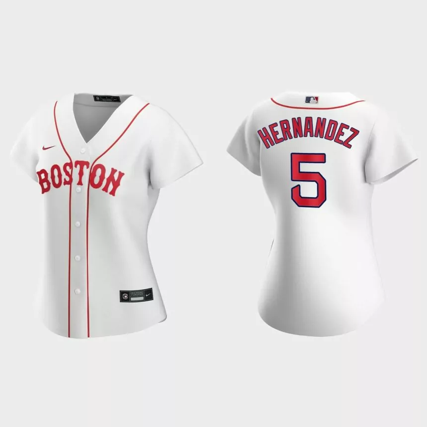 Women Boston Red Sox Enrique Hernandez White 2021 Patriots’ Day Replica Jersey