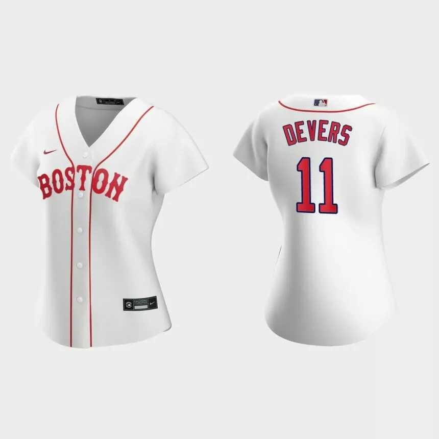 Women Boston Red Sox Rafael Devers White 2021 Patriots’ Day Replica Jersey