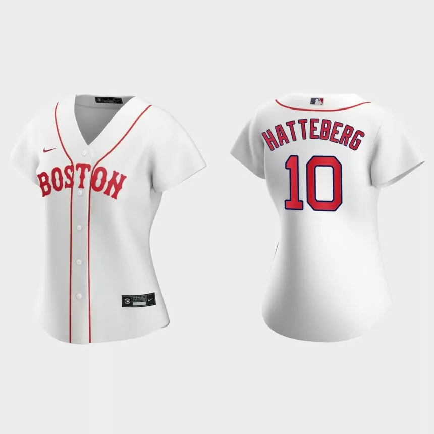 Women Boston Red Sox Scott Hatteberg White 2021 Patriots’ Day Replica Jersey