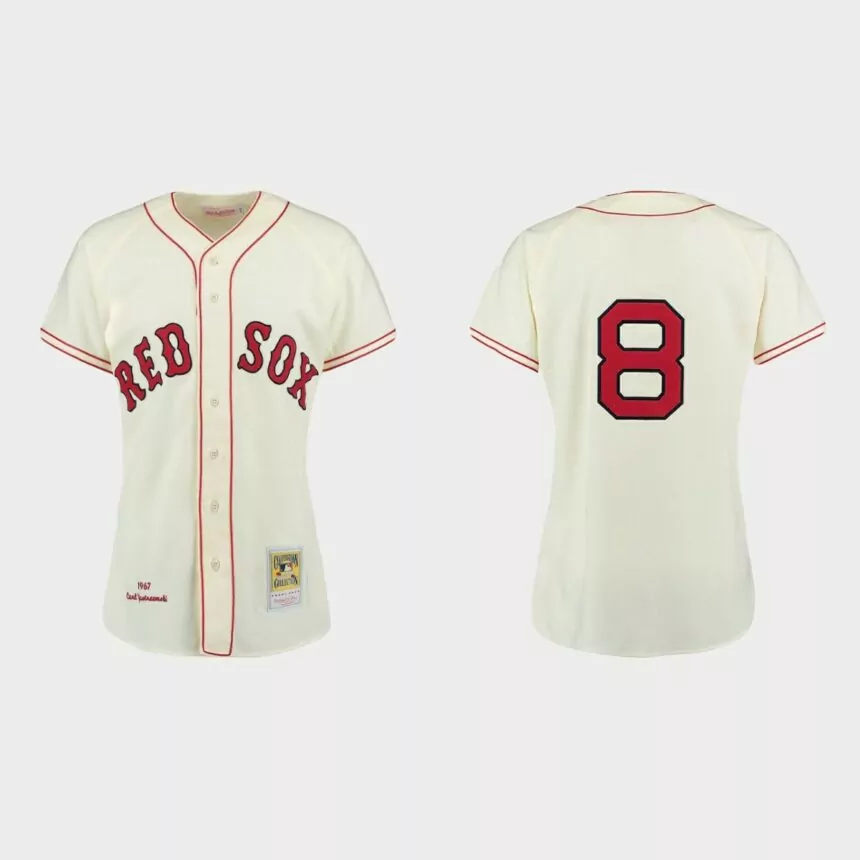 Women Boston Red Sox Sydney Sweeney Cream Cooperstown Collection First Pitch Jersey