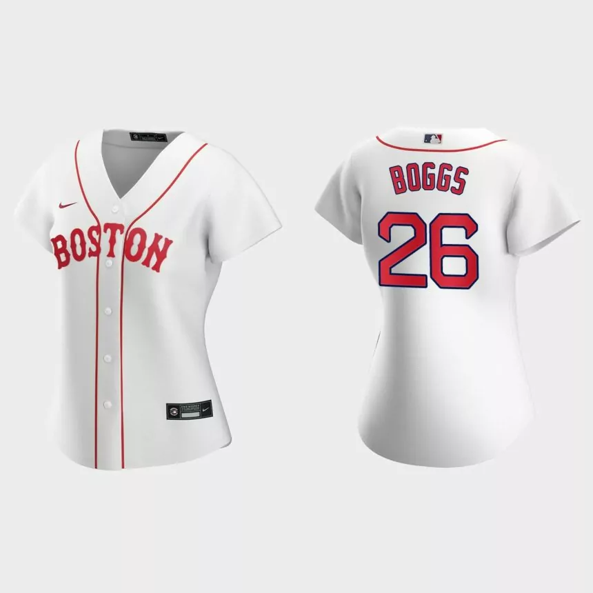 Women Boston Red Sox Wade Boggs White 2021 Patriots’ Day Replica Jersey