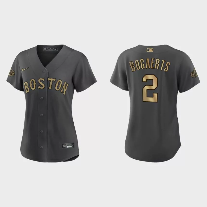 Women Boston Red Sox Xander Bogaerts Charcoal 2022 MLB All-Star Game Replica Jersey