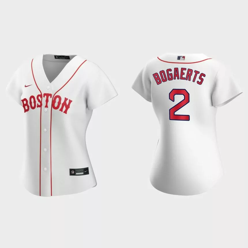 Women Boston Red Sox Xander Bogaerts White 2021 Patriots’ Day Replica Jersey
