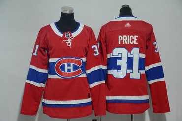 Women Canadiens 31 Carey Price Red Women Adidas Jersey