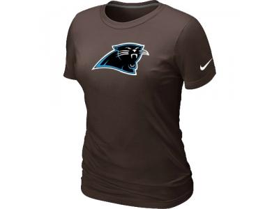 Women Carolina Panthers Brown Logo T-Shirt