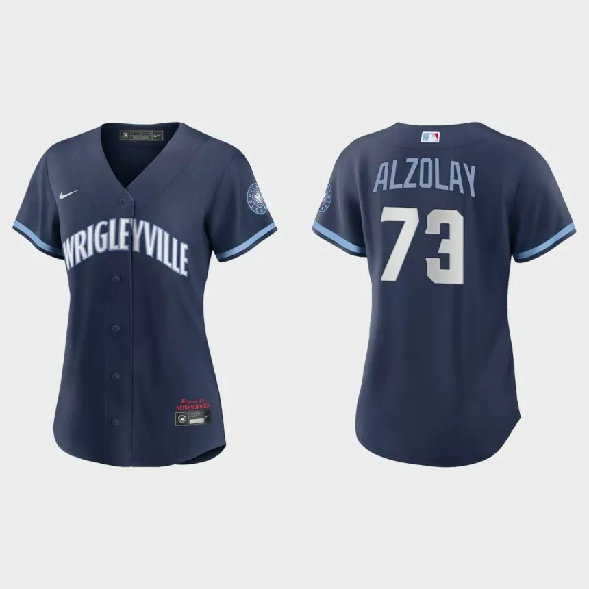 Women Chicago Cubs Adbert Alzolay Navy 2021 City Connect Replica Jersey