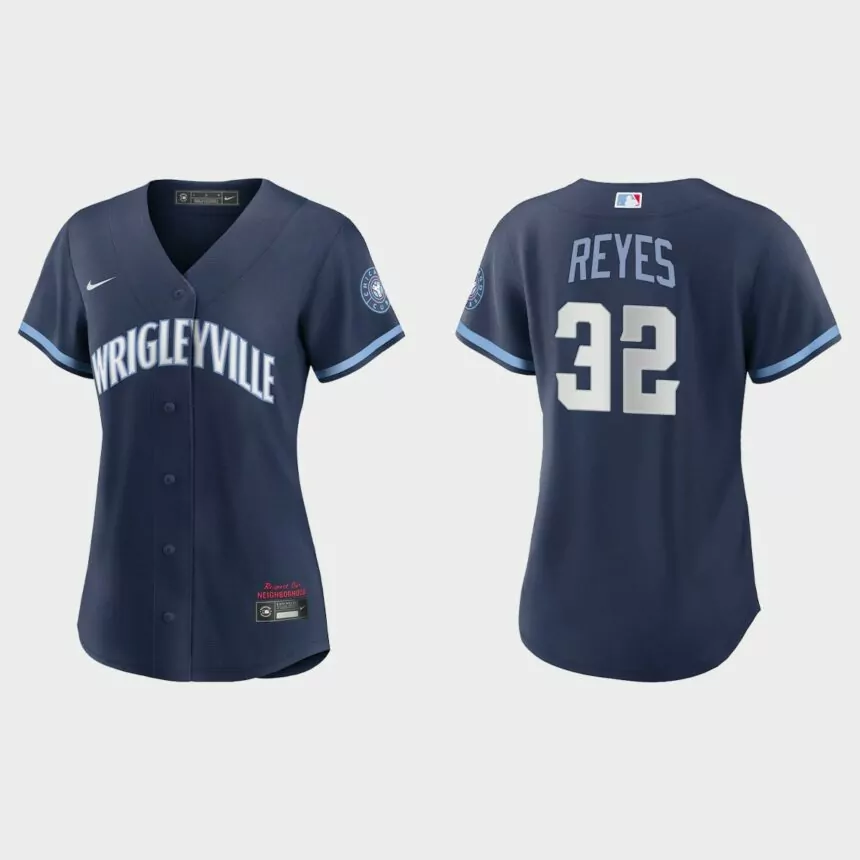 Women Chicago Cubs Franmil Reyes Navy City Connect Replica Jersey