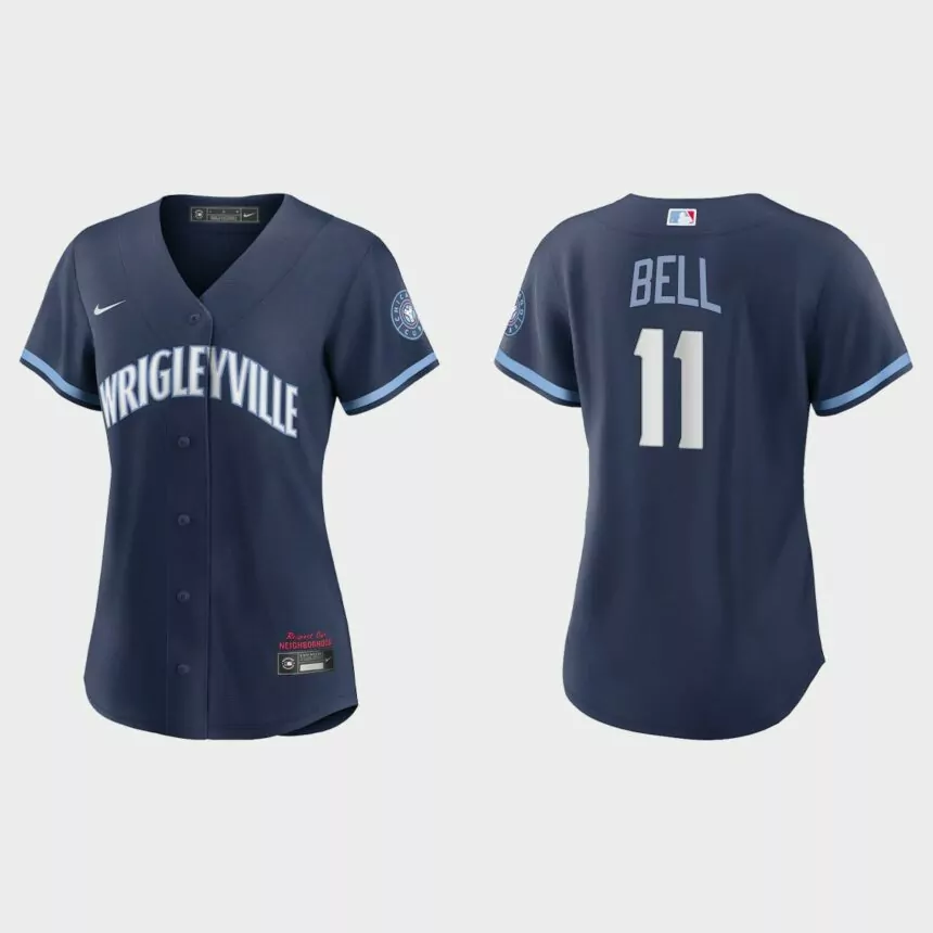 Women Chicago Cubs George Bell Navy 2021 City Connect Replica Jersey