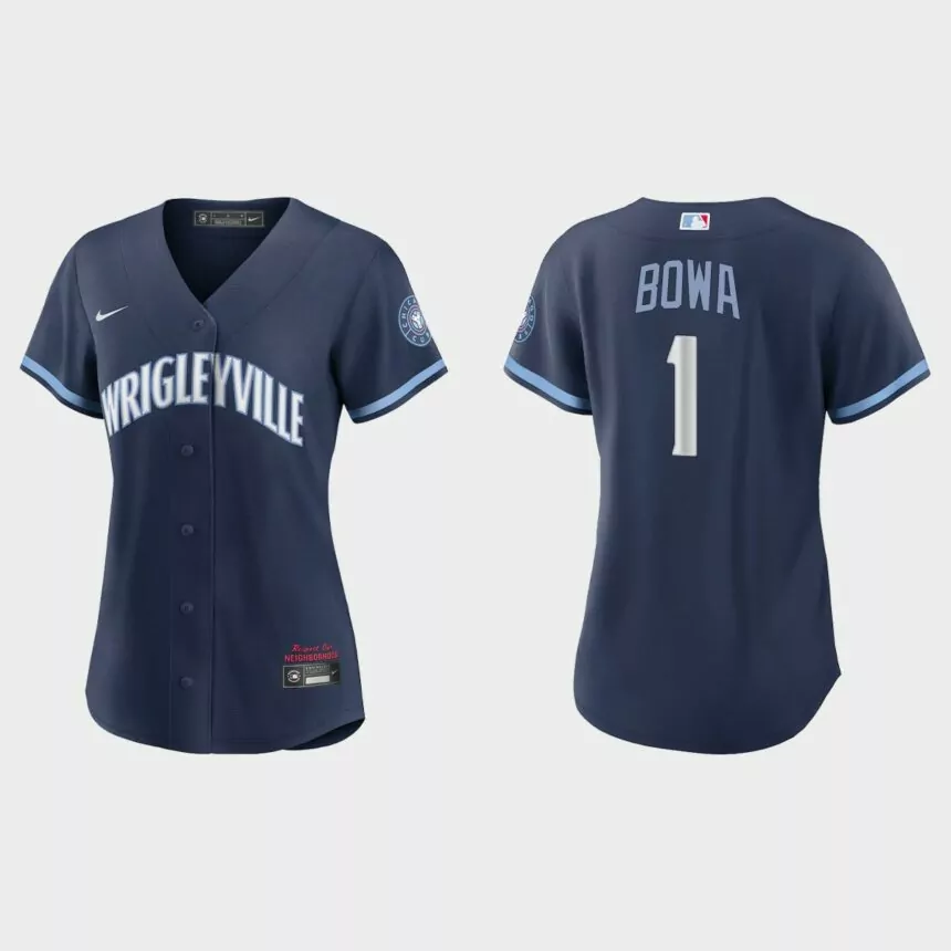 Women Chicago Cubs Larry Bowa Navy 2021 City Connect Replica Jersey