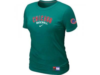 Women Chicago Cubs NEW L.Green Short Sleeve Practice T-Shirt