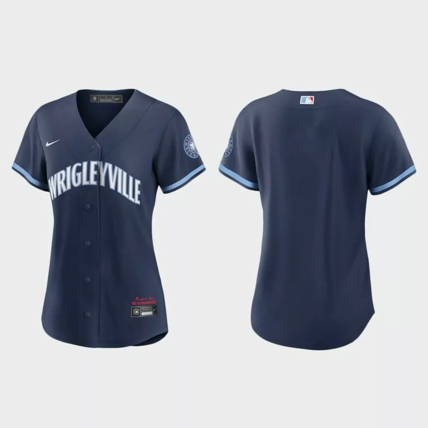 Women Chicago Cubs Navy 2021 City Connect Replica Jersey