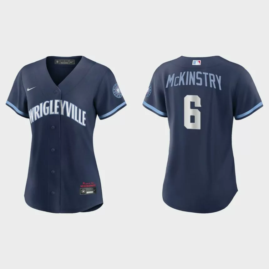 Women Chicago Cubs Zach McKinstry Navy City Connect Replica Jersey