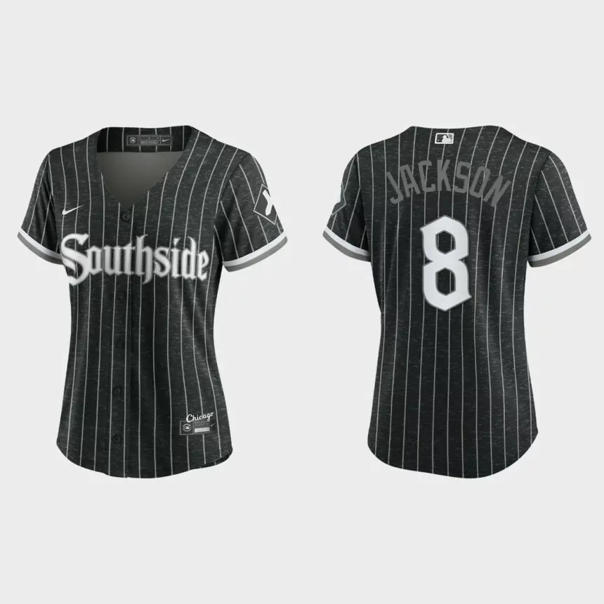 Women Chicago White Sox Bo Jackson Black 2021 City Connect Replica Jersey