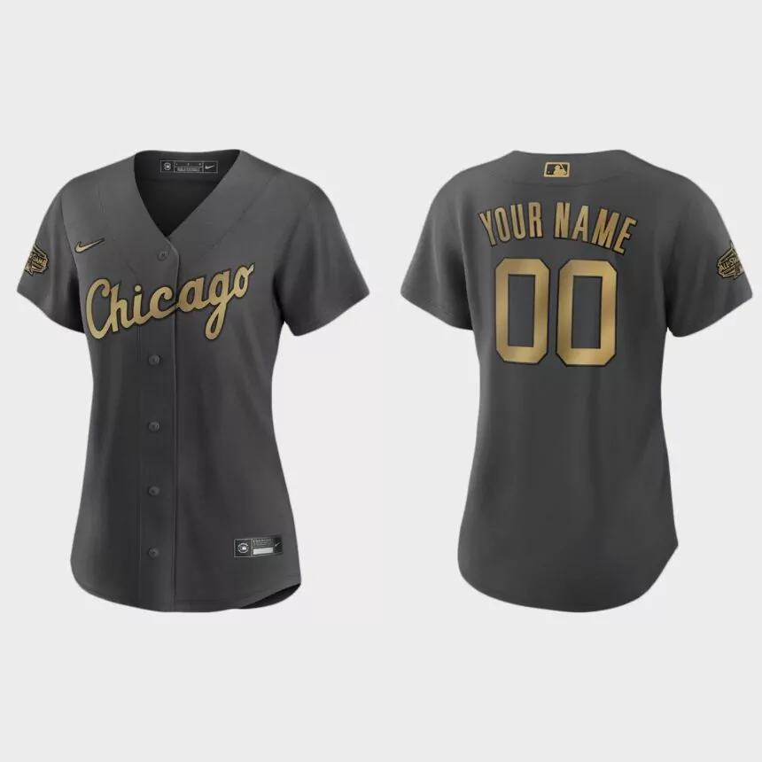 Women Chicago White Sox Custom Charcoal 2022 MLB All-Star Game Replica Jersey