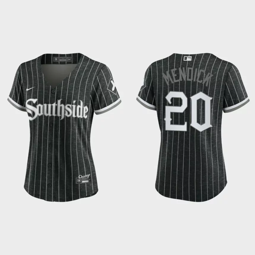 Women Chicago White Sox Danny Mendick Black 2021 City Connect Replica Jersey