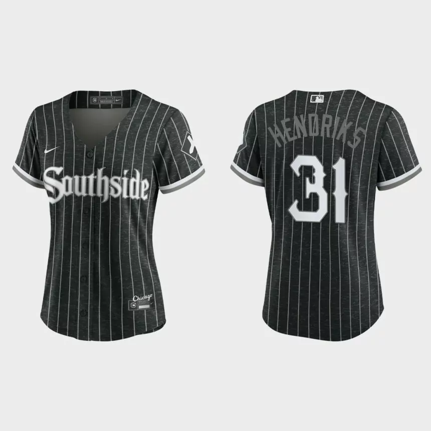 Women Chicago White Sox Liam Hendriks Black 2021 City Connect Replica Jersey