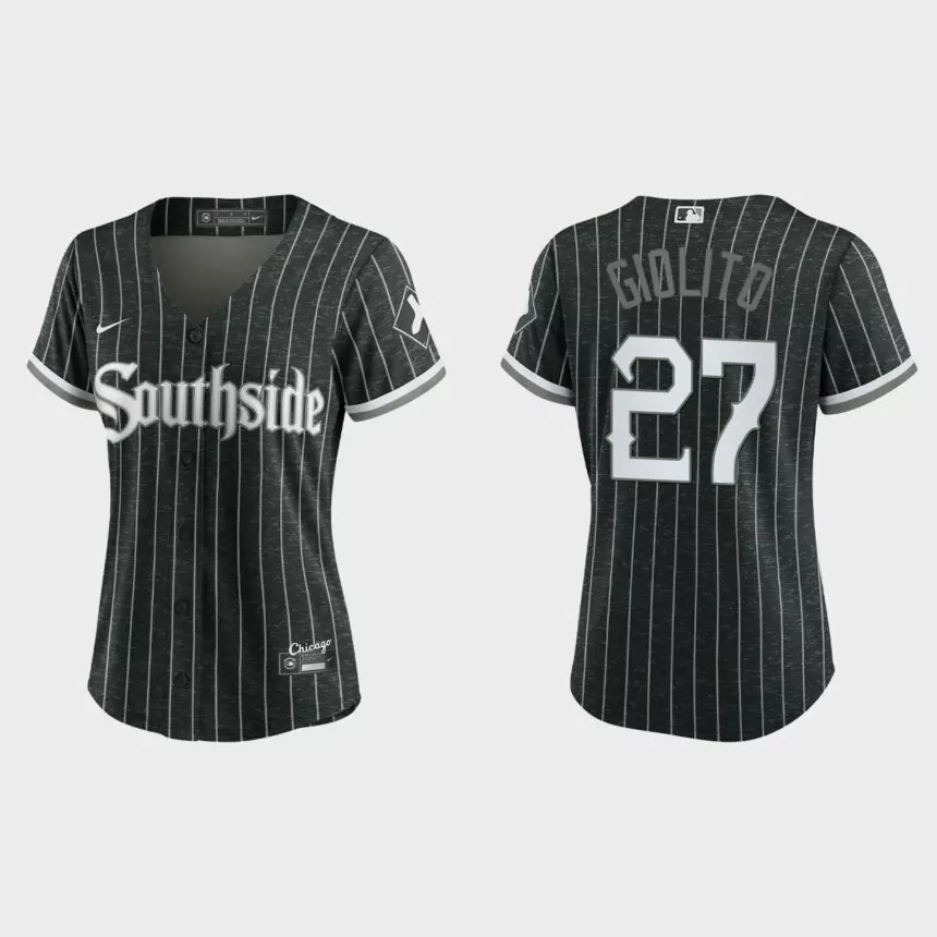 Women Chicago White Sox Lucas Giolito Black 2021 City Connect Replica Jersey