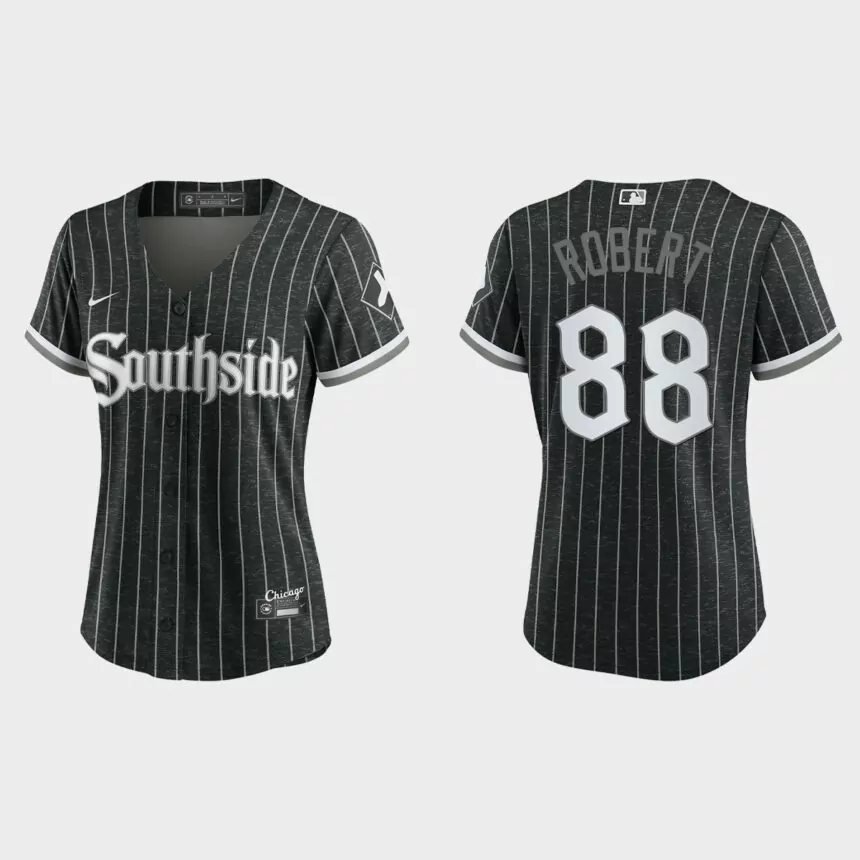 Women Chicago White Sox Luis Robert Black 2021 City Connect Replica Jersey