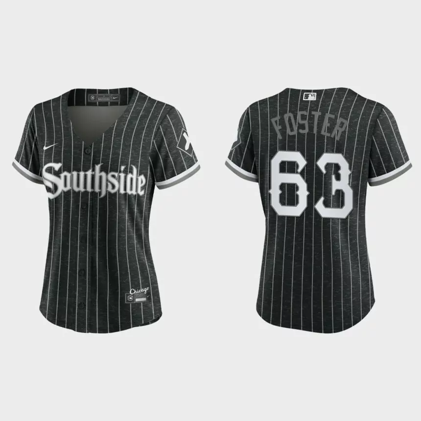 Women Chicago White Sox Matt Foster Black 2021 City Connect Replica Jersey