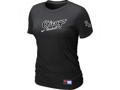 Women Chicago White Sox NEW Black Away Practice T-Shirt
