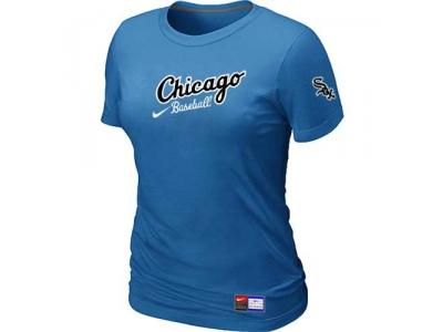 Women Chicago White Sox NEW L.blue Away Practice T-Shirt