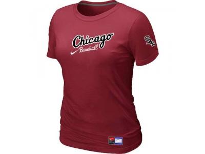 Women Chicago White Sox NEW Red Away Practice T-Shirt