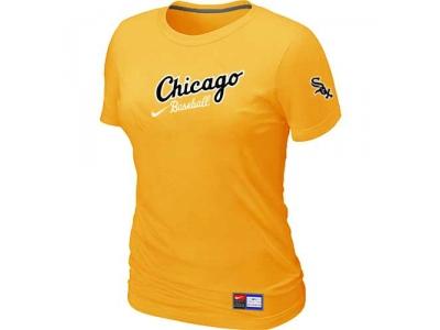 Women Chicago White Sox NEW Yellow Away Practice T-Shirt