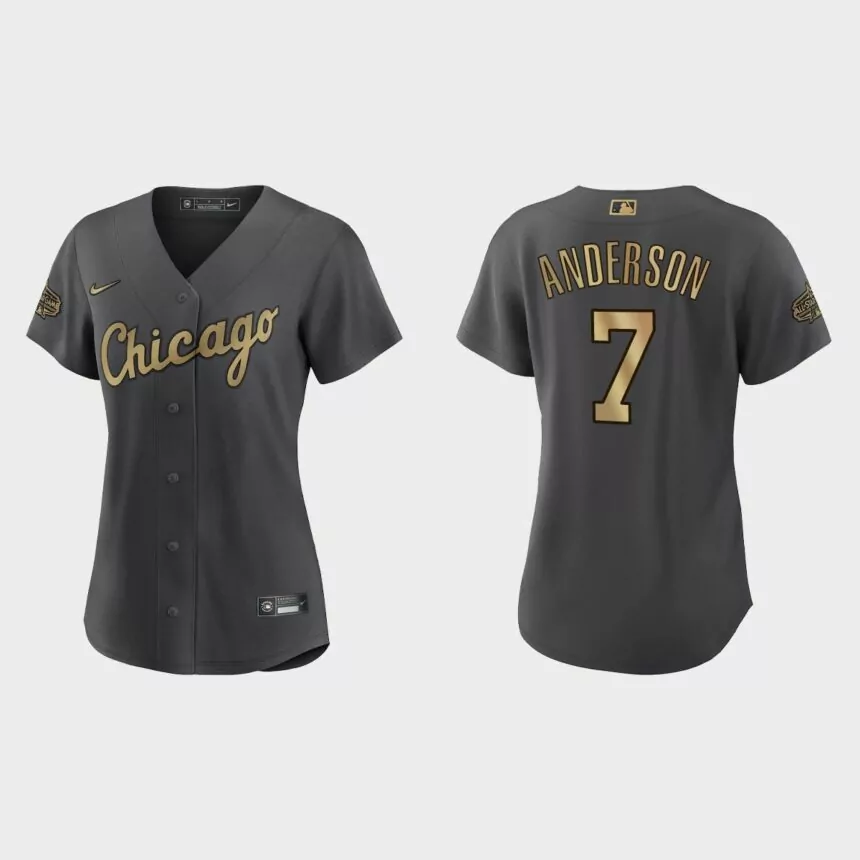 Women Chicago White Sox Tim Anderson Charcoal 2022 MLB All-Star Game Replica Jersey