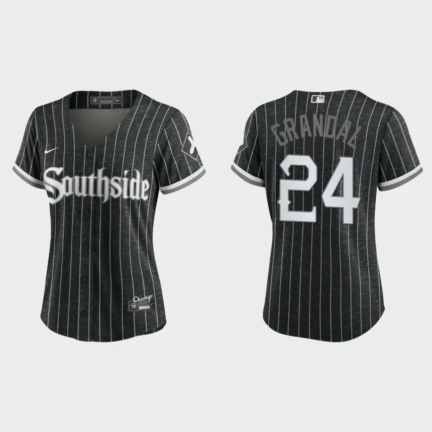 Women Chicago White Sox Yasmani Grandal Black 2021 City Connect Replica Jersey