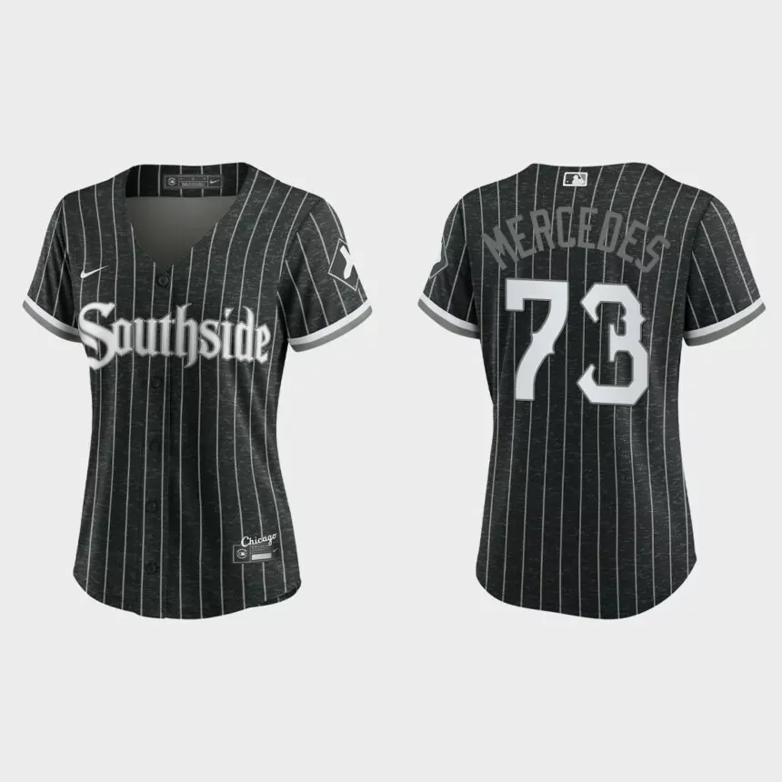 Women Chicago White Sox Yermin Mercedes Black 2021 City Connect Replica Jersey