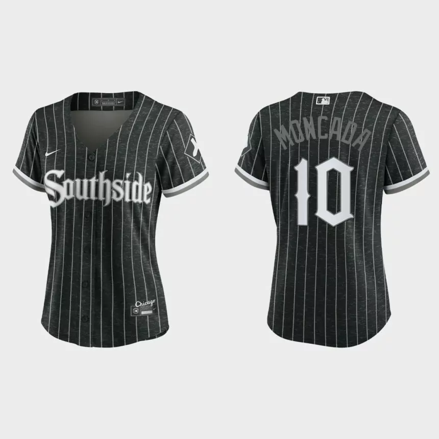 Women Chicago White Sox Yoan Moncada Black 2021 City Connect Replica Jersey