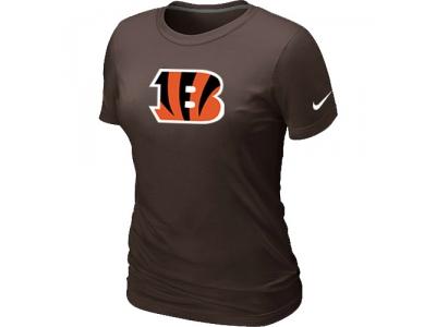 Women Cincinnati Bengals Brown Logo T-Shirt