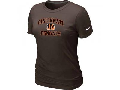 Women Cincinnati Bengals Heart & Sou Brownl T-Shirt