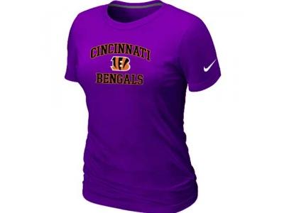 Women Cincinnati Bengals Heart & Sou Purplel T-Shirt