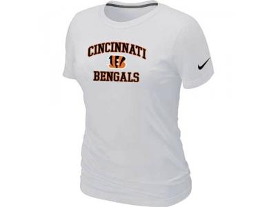 Women Cincinnati Bengals Heart & Sou Whitel T-Shirt