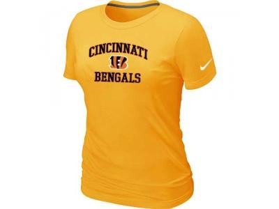Women Cincinnati Bengals Heart & Sou Yellowl T-Shirt