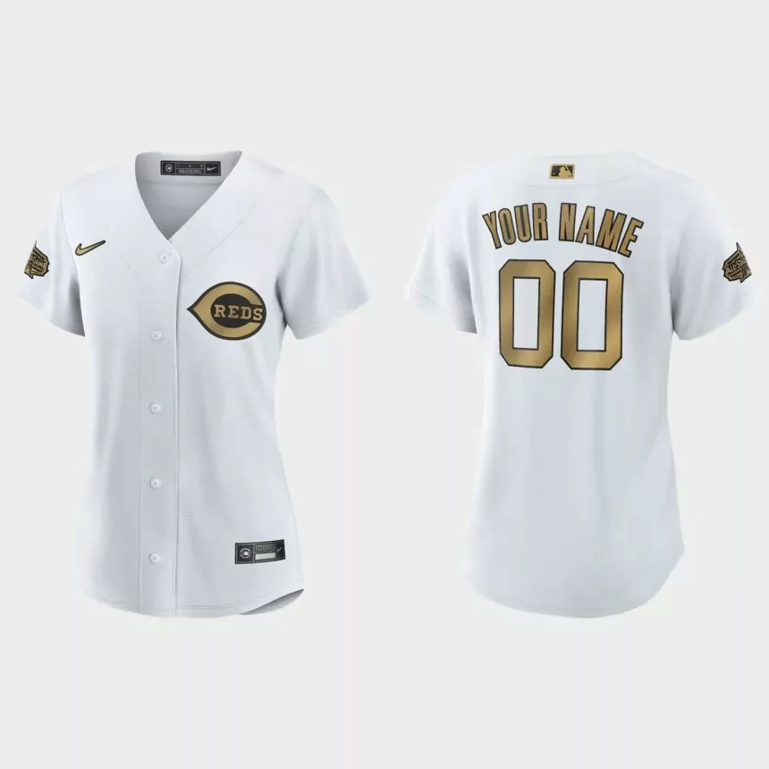 Women Cincinnati Reds Custom White 2022 MLB All-Star Game Replica Jersey