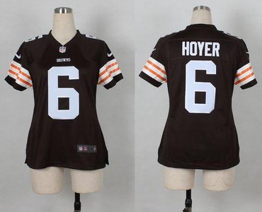 Women Cleveland Browns #6 Brian Hoyer Brown Team Color NFL Elite Jersey