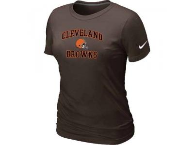 Women Cleveland Browns Heart & Soul Brown T-Shirt