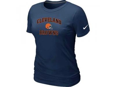 Women Cleveland Browns Heart & Soul D.Blue T-Shirt