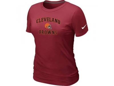 Women Cleveland Browns Heart & Soul Red T-Shirt