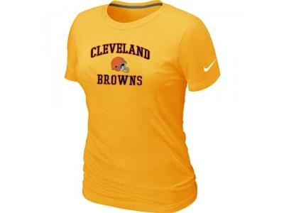 Women Cleveland Browns Heart & Soul Yellow T-Shirt
