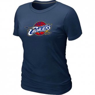 Women Cleveland Cavaliers Big & Tall Primary Logo D.Blue T-Shirt