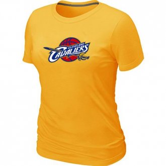 Women Cleveland Cavaliers Big & Tall Primary Logo Yellow T-Shirt