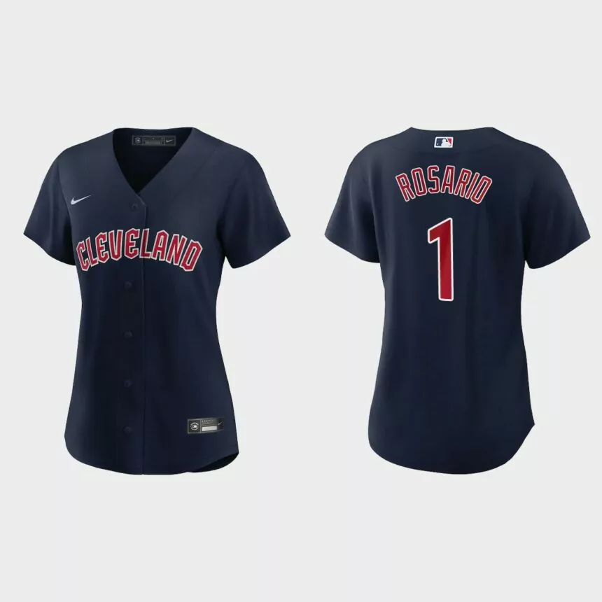 Women Cleveland Guardians Amed Rosario Navy Replica Jersey