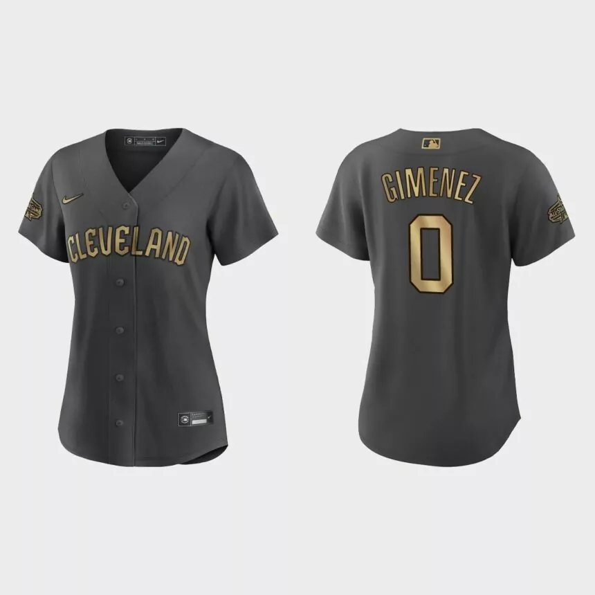 Women Cleveland Guardians Andres Gimenez Charcoal 2022 MLB All-Star Game Replica Jersey