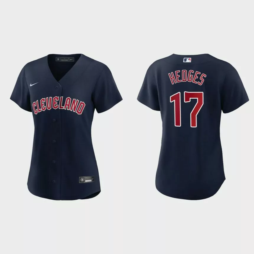 Women Cleveland Guardians Austin Hedges Navy Replica Jersey