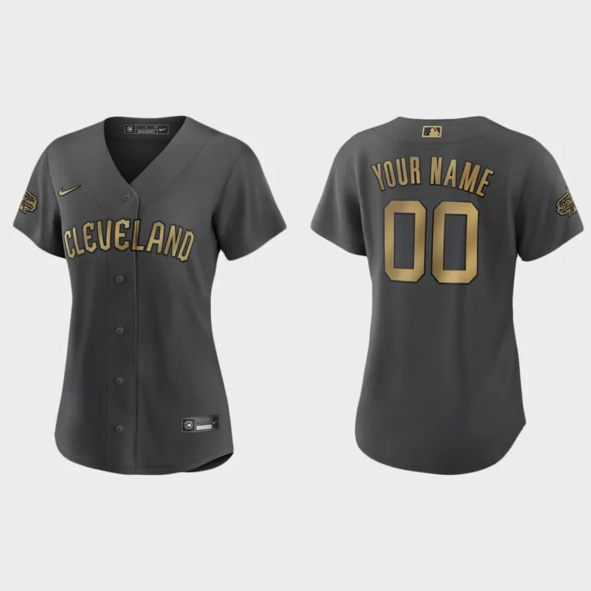 Women Cleveland Guardians Custom Charcoal 2022 MLB All-Star Game Replica Jersey